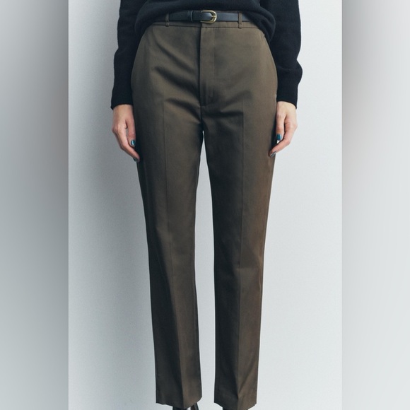 Zara Pants - NWT Zara Collection belted trousers Sz L